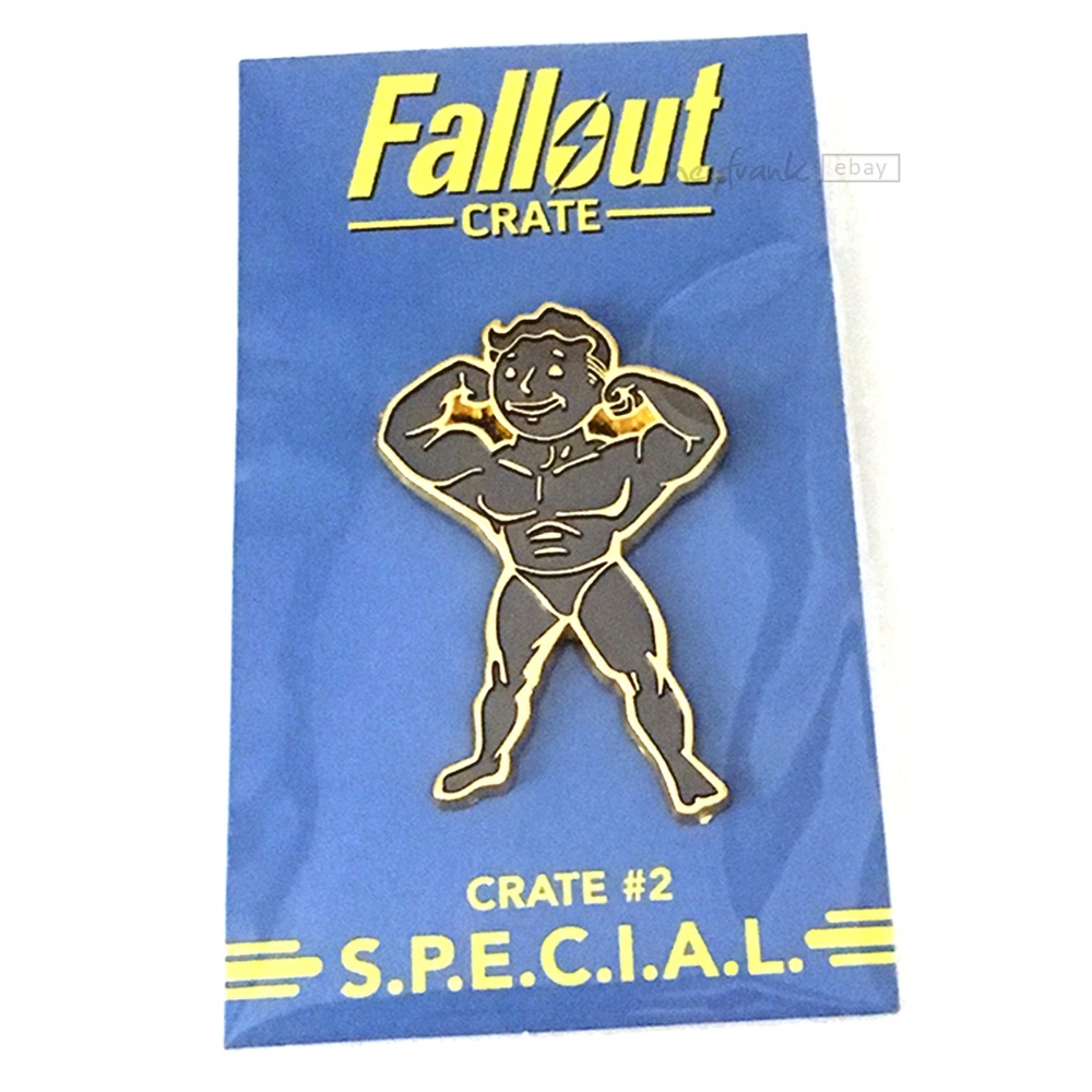 RARE - NEW - Fallout - Black and Gold Strength Pin